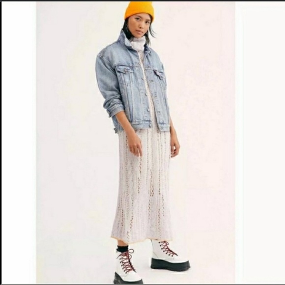 Free People M/L Sugar Cloud Wool Alpaca Blend Knit Pirouette Tunic Sweater - Picture 3 of 16